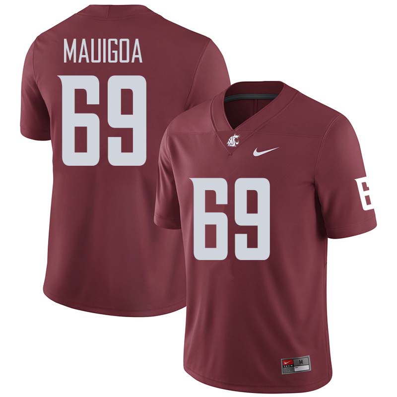 Men #69 Frederick Mauigoa Washington State Cougars College Football Jerseys Sale-Crimson